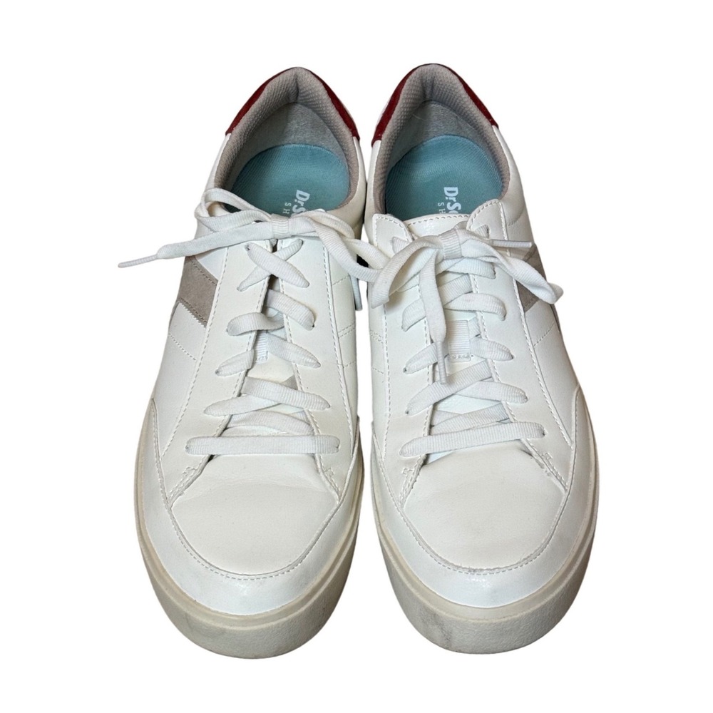 Dr. Scholls‎ Madison Lace White Grey Red Platform Sneakers Low Top Womens 11M